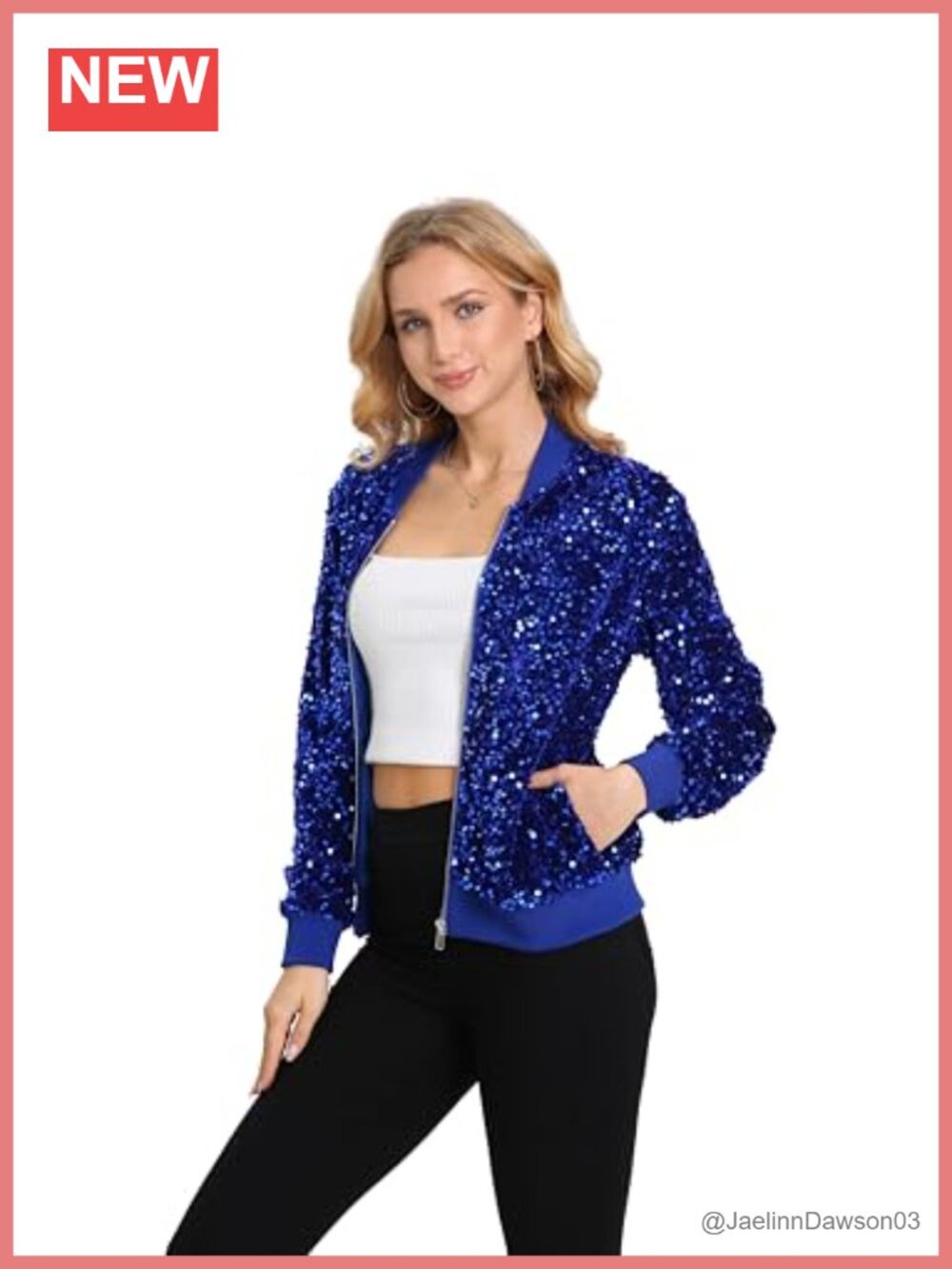 Sequin Bomber Jacket Long Sleeve Blazer Glitter Zip Pockets Party Velvet